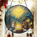 Nativity of Jesus Stained Glass Suncatcher | Holy Night Christmas Decor
