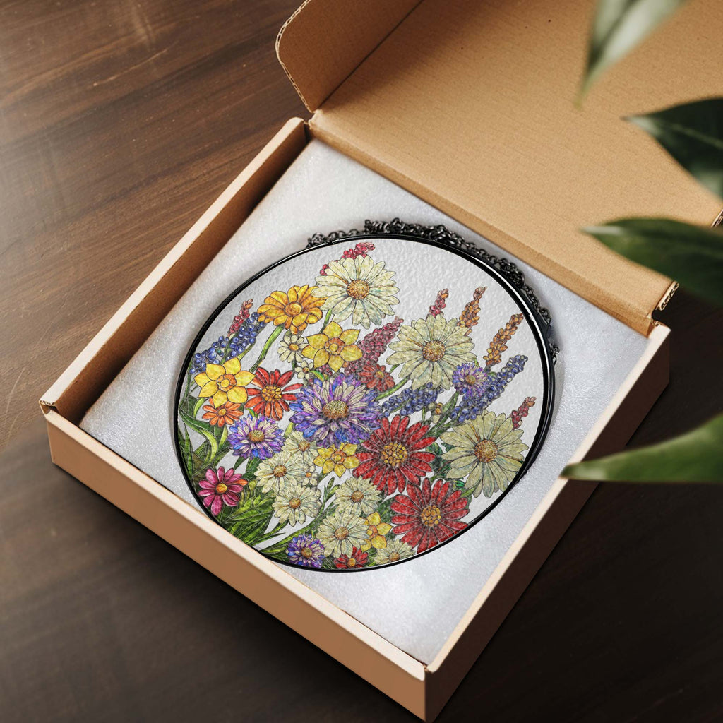Wildflowers Floral Stained Glass Suncatcher