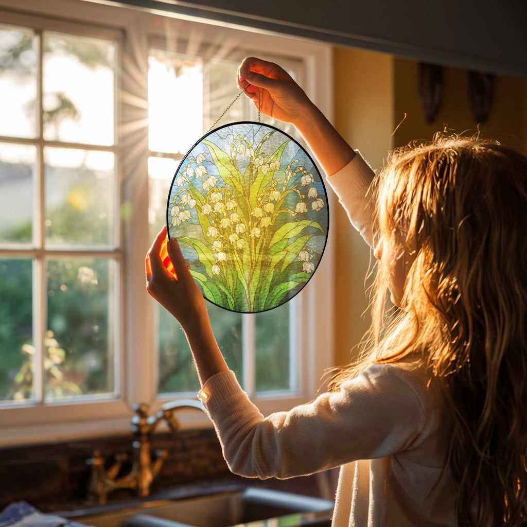 Lily of Valley Flower Stained Glass Suncatcher