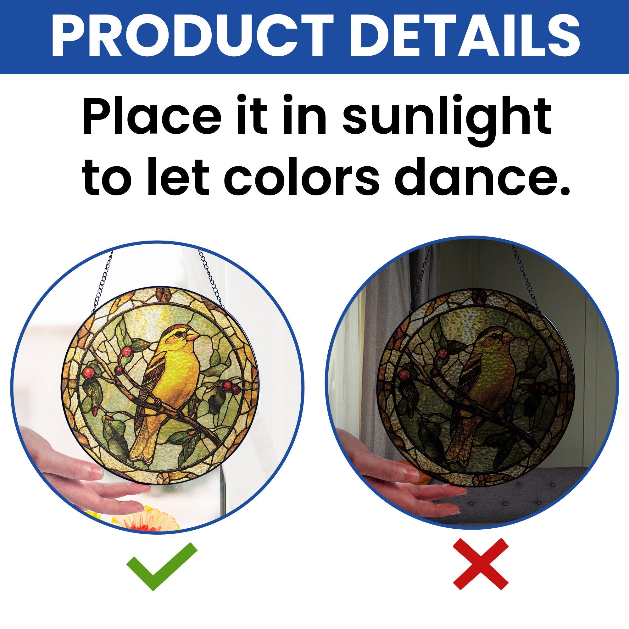 Goldfinch Bird Birdwatching Stained Glass Suncatcher
